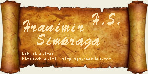 Hranimir Šimpraga vizit kartica